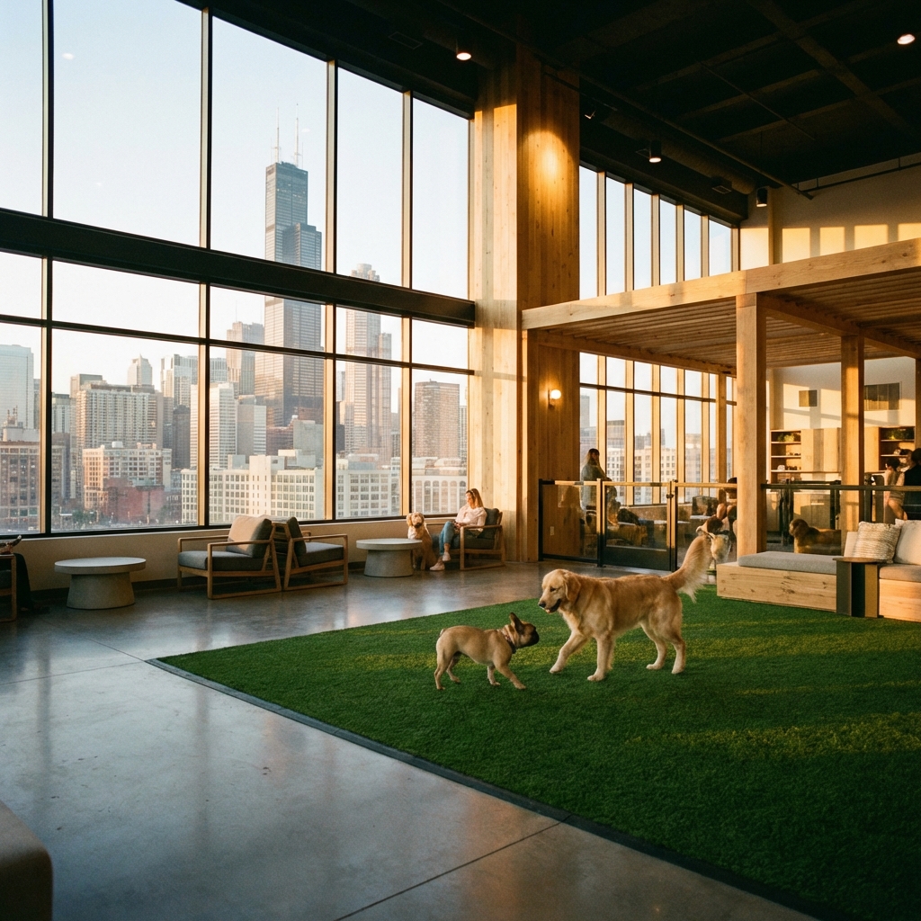 Chicago dog park landscape